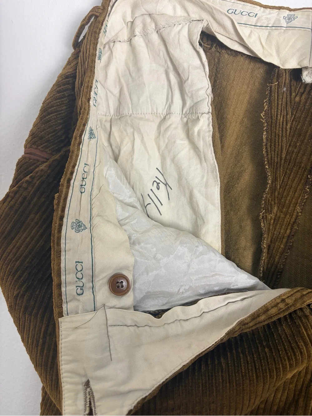 Vintage Gucci Made in Italy Brown Wide Wale Corduroy Trousers – Size 56